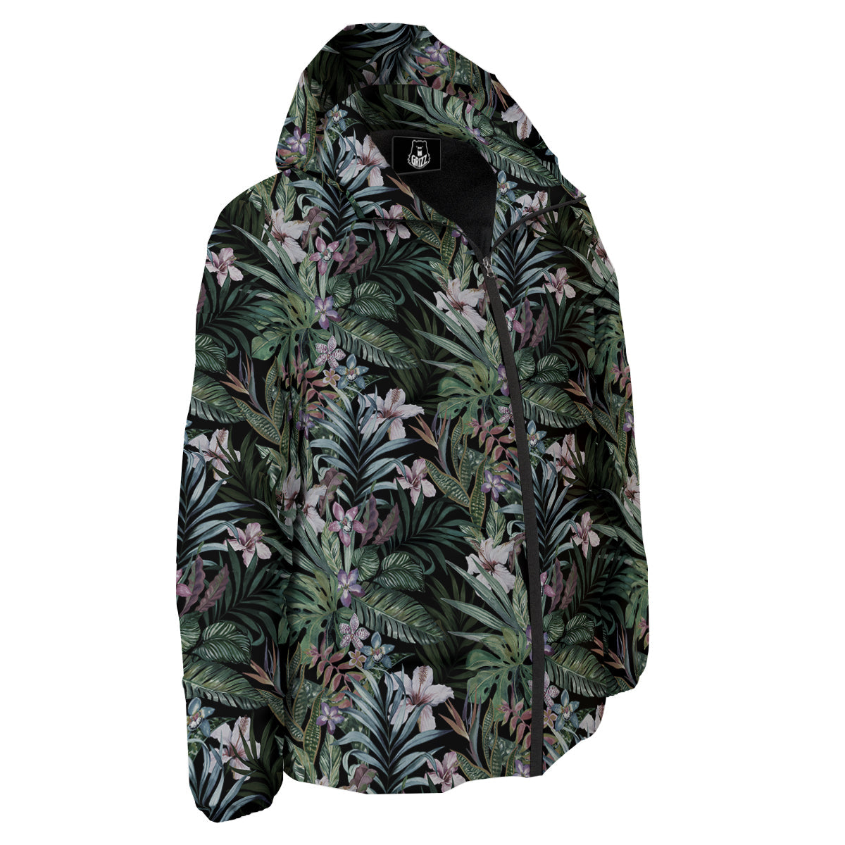 Tropical Vintage Floral Print Pattern Down Jacket-grizzshop