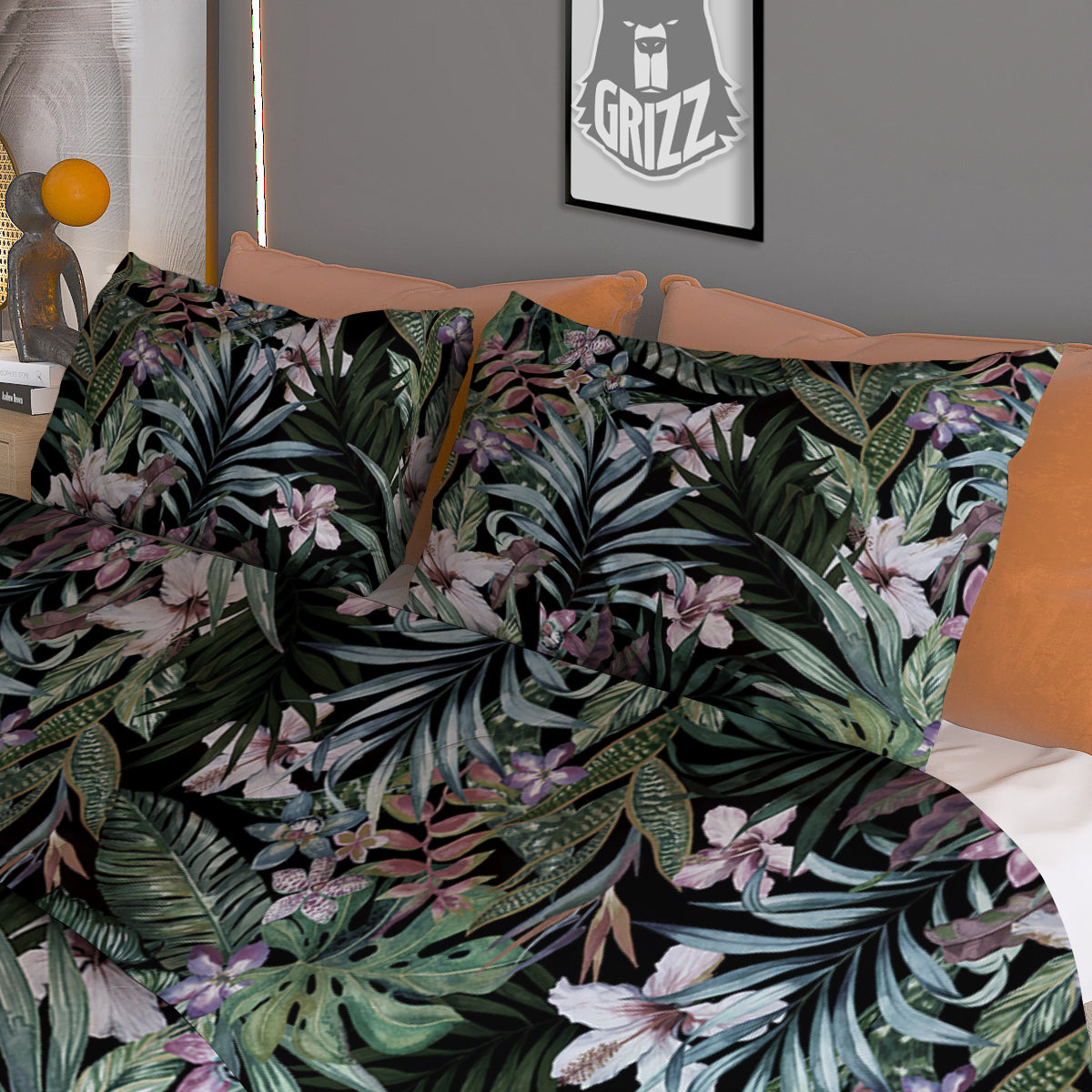 Tropical Vintage Floral Print Pattern Duvet Cover Bedding Set