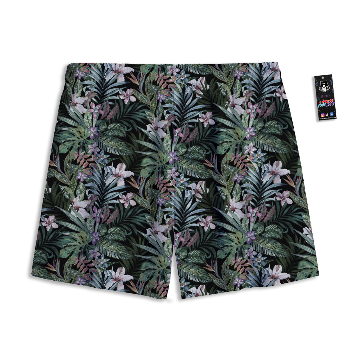 Tropical Vintage Floral Print Pattern Mesh Shorts
