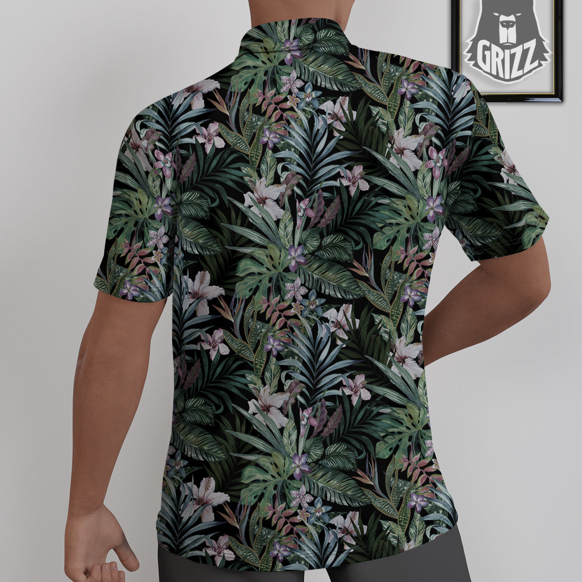 Tropical Vintage Floral Print Pattern Untucked Shirts-grizzshop