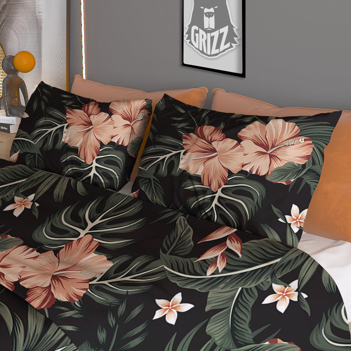 Tropical Watercolor Print Pattern Duvet Cover Bedding Set-grizzshop