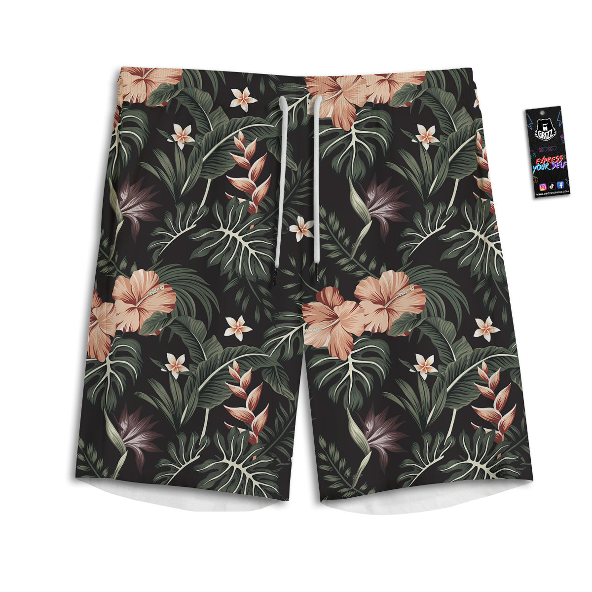 Tropical Watercolor Print Pattern Men's Athletic Shorts-grizzshop