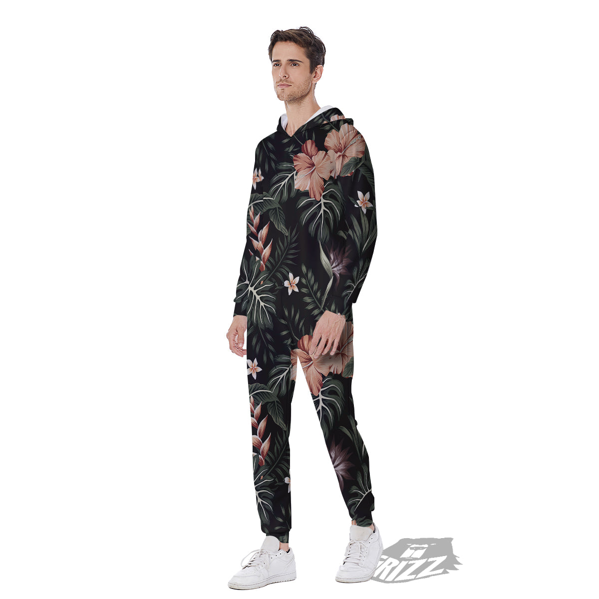Tropical Watercolor Print Pattern Men's Jumpsuit-grizzshop