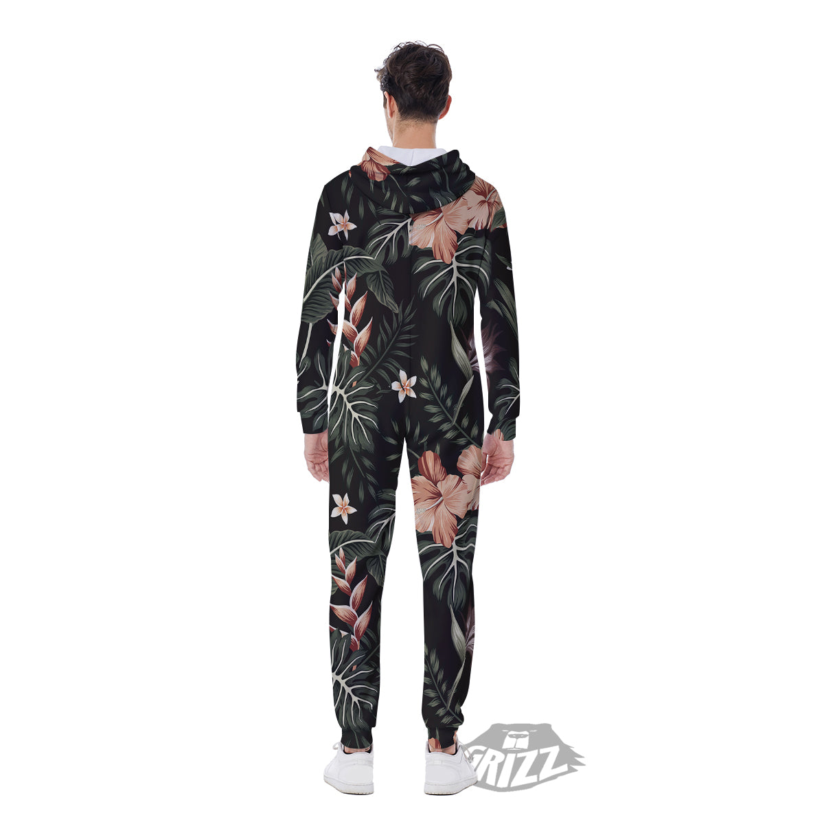 Tropical Watercolor Print Pattern Men's Jumpsuit-grizzshop