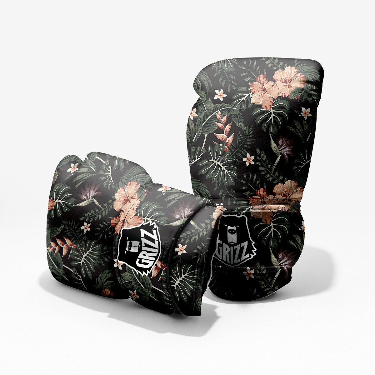 Tropical Watercolor Print Pattern Sparring Gloves-grizzshop