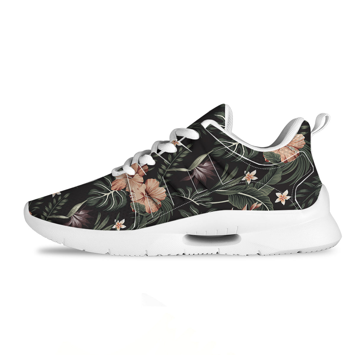 Tropical Watercolor Print Pattern Tennis Shoes-grizzshop
