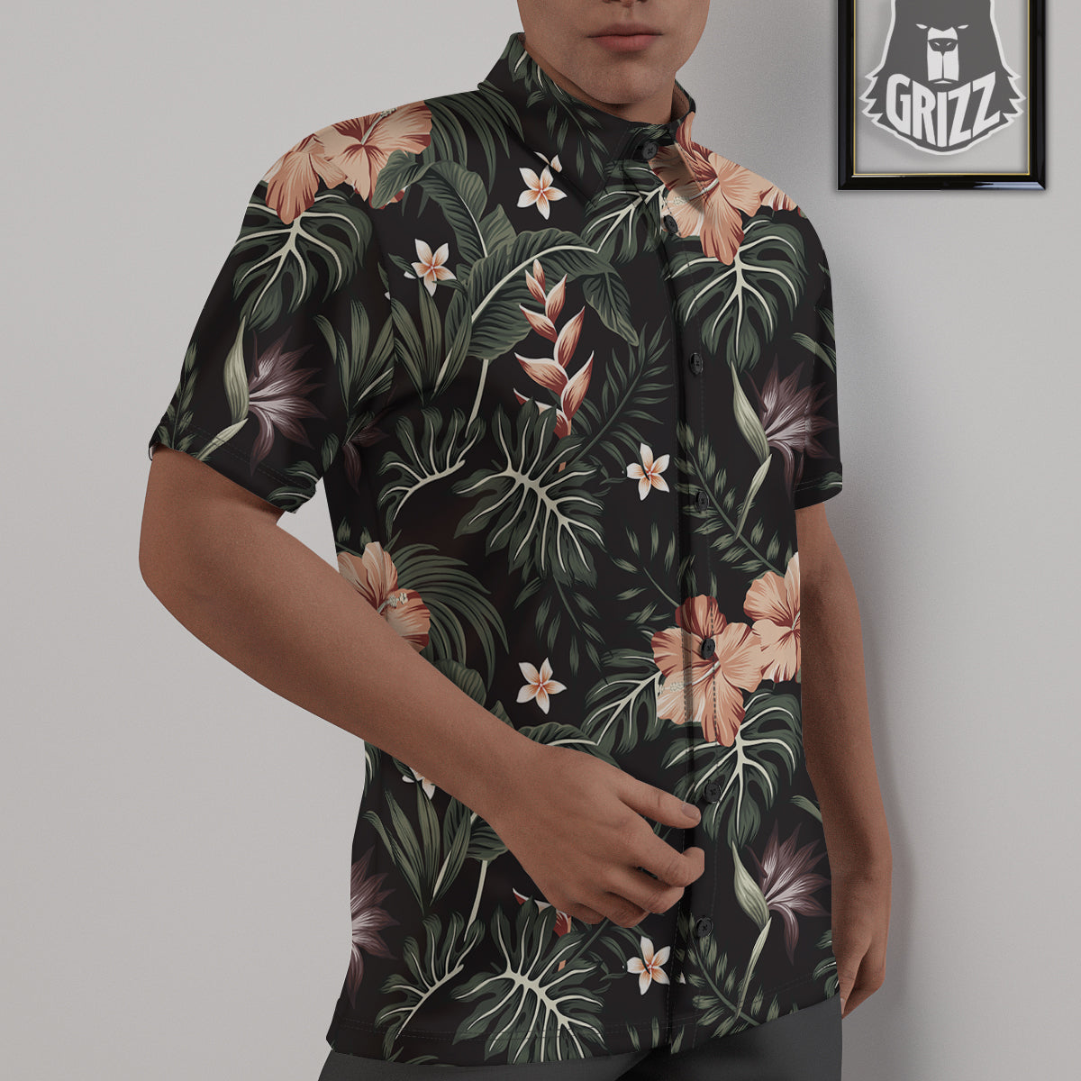 Tropical Watercolor Print Pattern Untucked Shirts-grizzshop