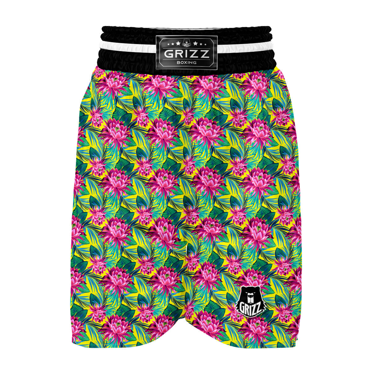 Tropical Waterlily Boxing Shorts-grizzshop
