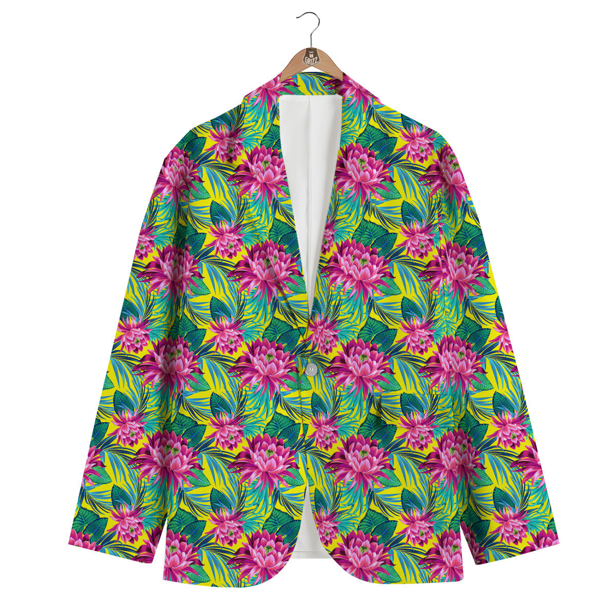 Tropical Waterlily Men's Blazer-grizzshop