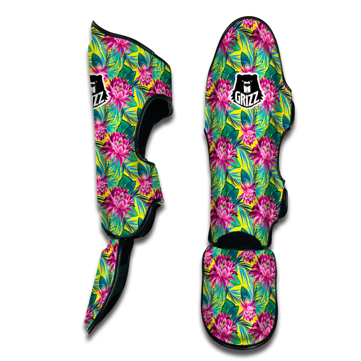 Tropical Waterlily Muay Thai Shin Guards-grizzshop