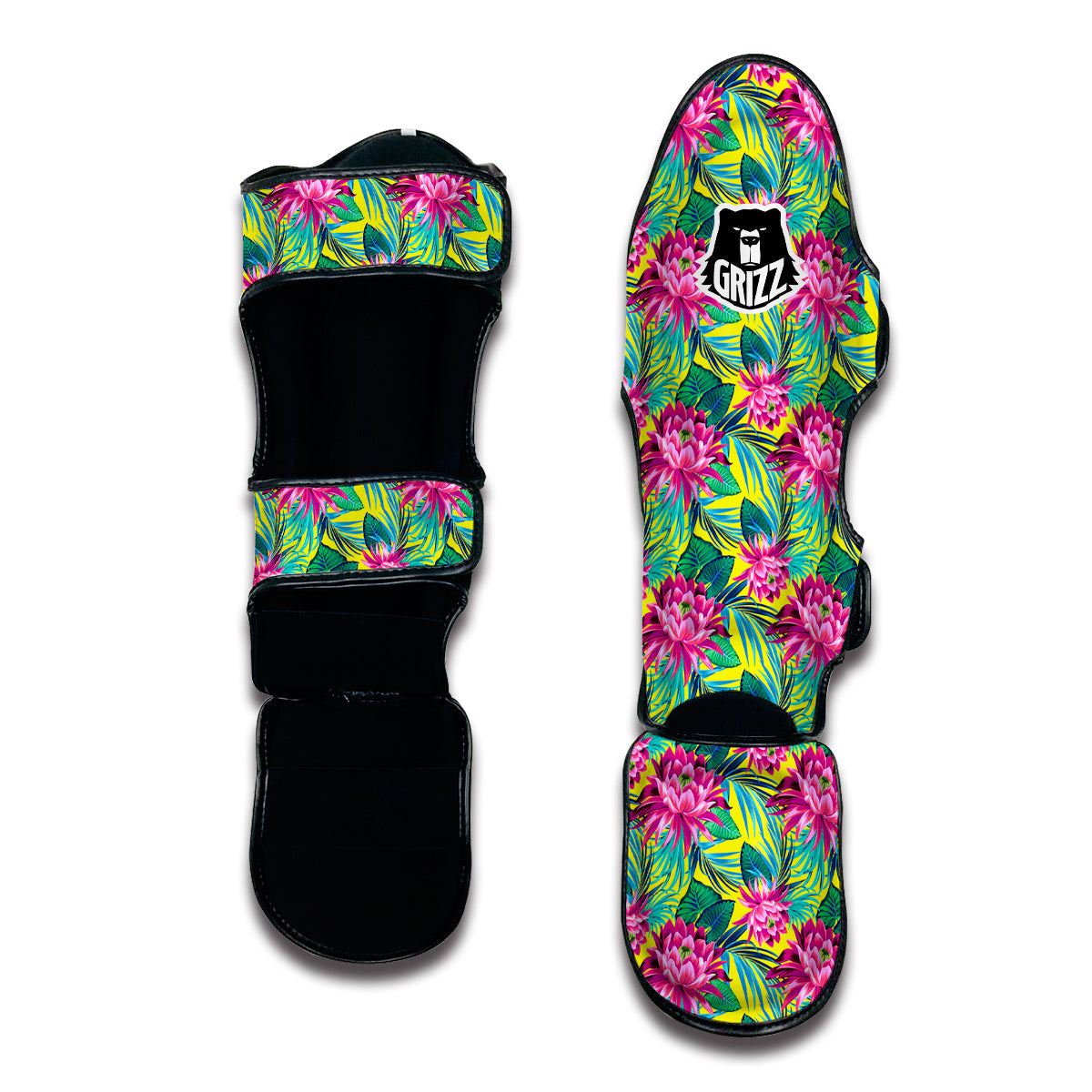 Tropical Waterlily Muay Thai Shin Guards-grizzshop