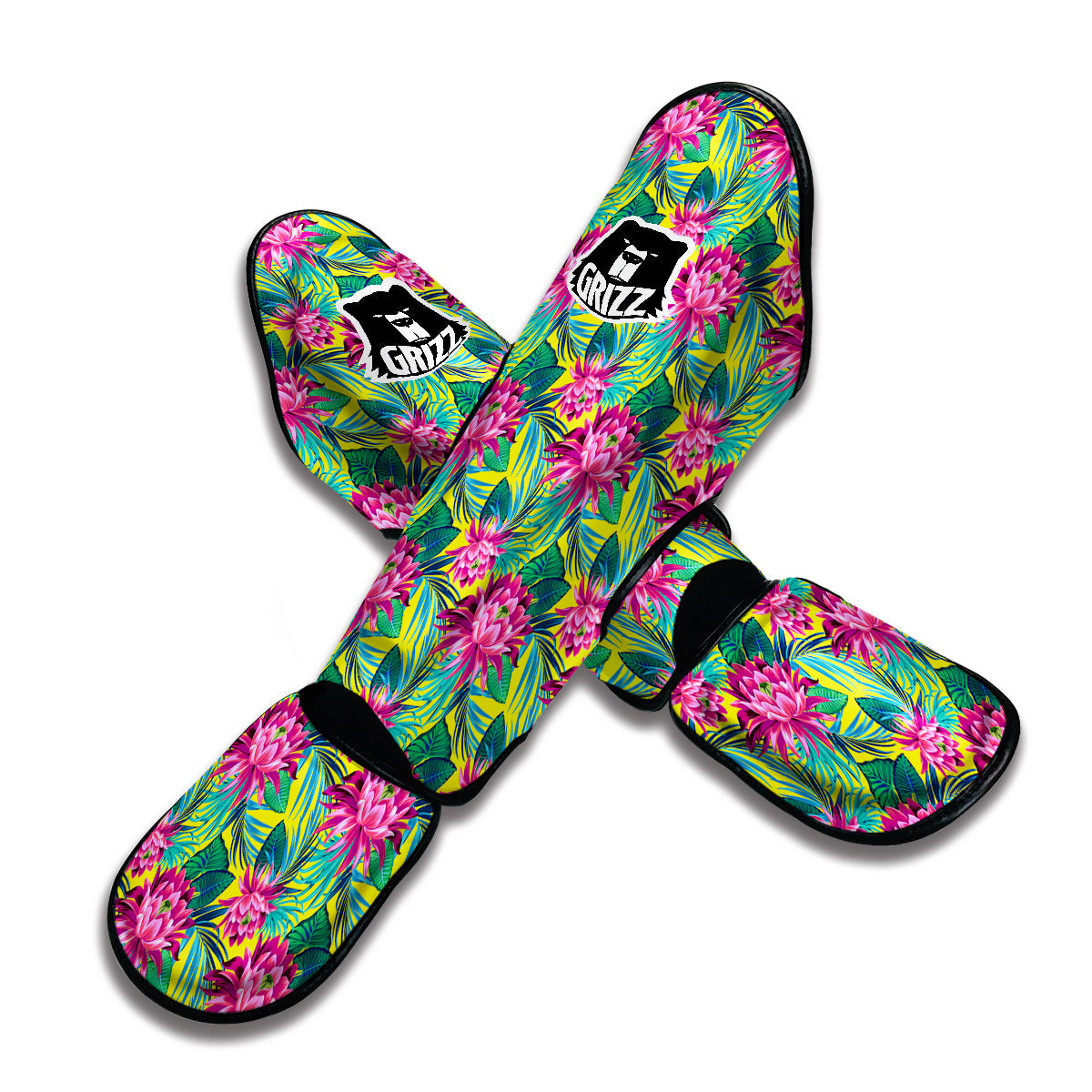 Tropical Waterlily Muay Thai Shin Guards-grizzshop