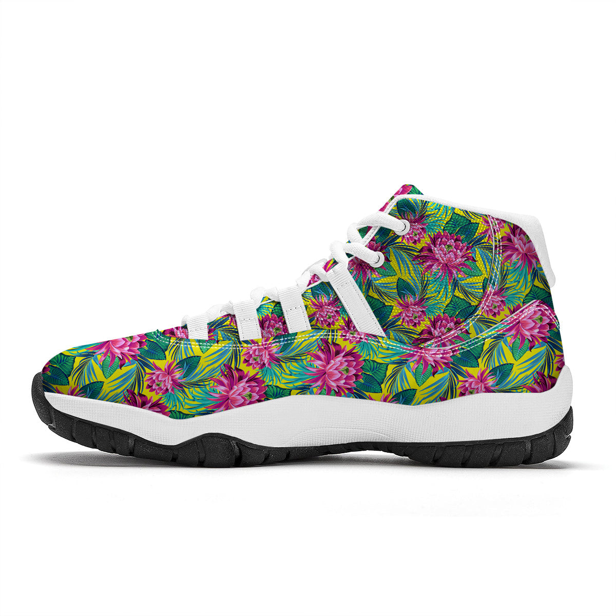 Tropical Waterlily White Bball Shoes-grizzshop
