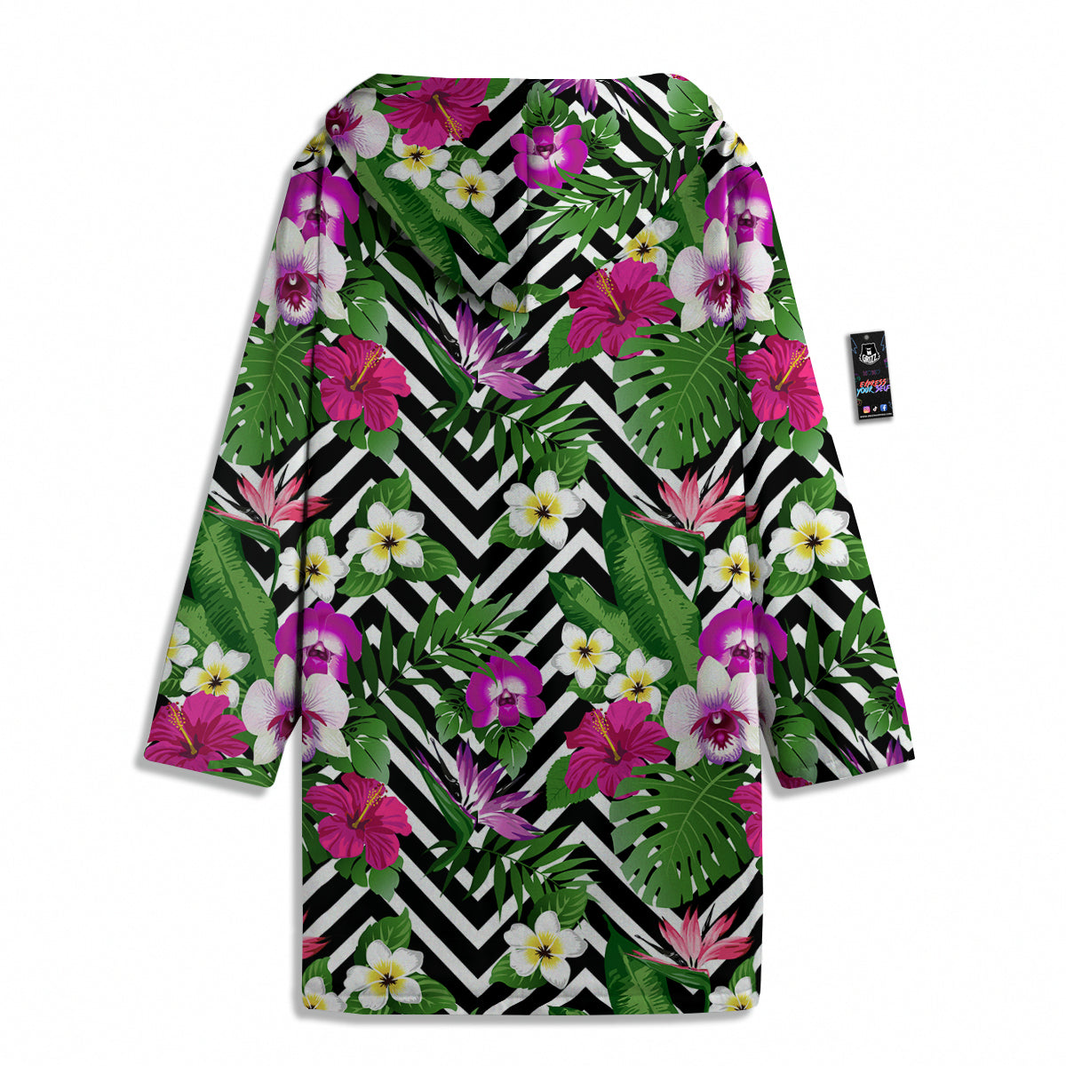 Tropical Zig Zag Print Pattern Men's Windbreaker Jacket-grizzshop