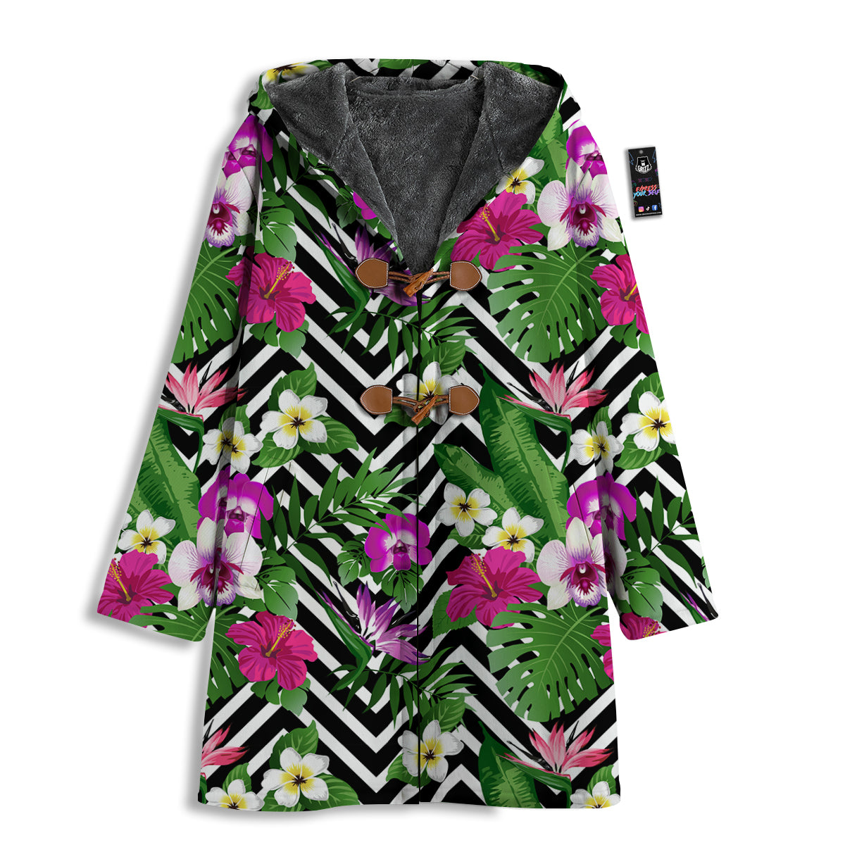 Tropical Zig Zag Print Pattern Men's Windbreaker Jacket-grizzshop