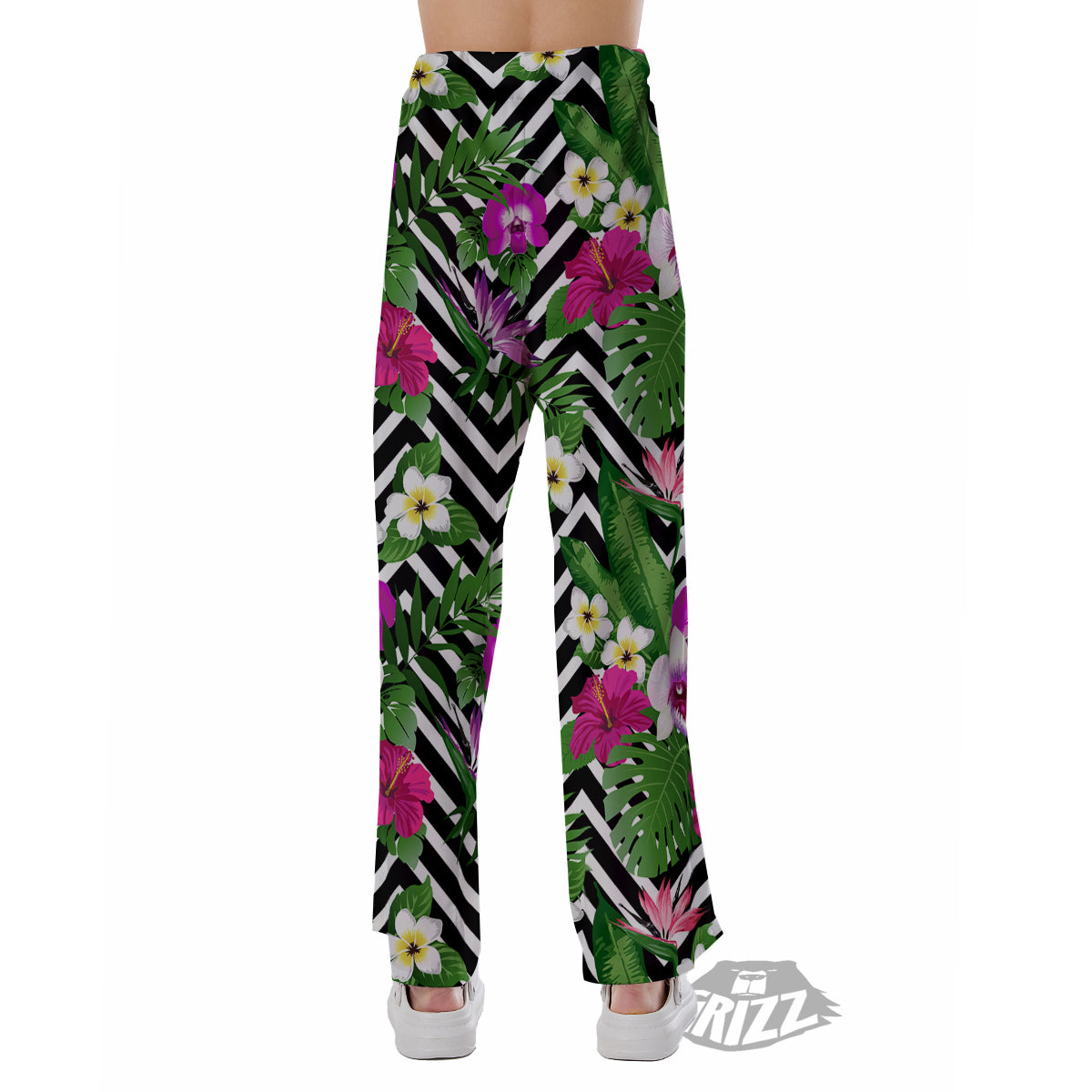 Tropical Zig Zag Print Pattern Pajama Pants-grizzshop