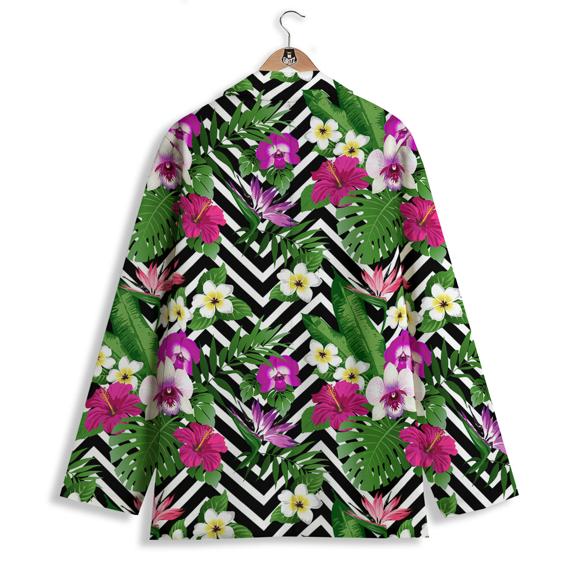 Tropical Zig Zag Print Pattern Women's Blazer-grizzshop