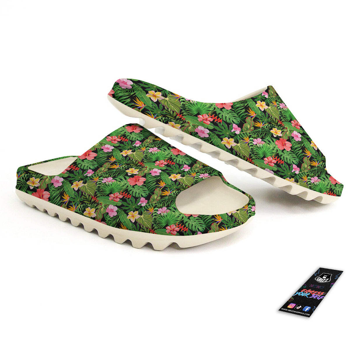 Tropical Aloha Hibiscus Print Pattern Sandals-grizzshop