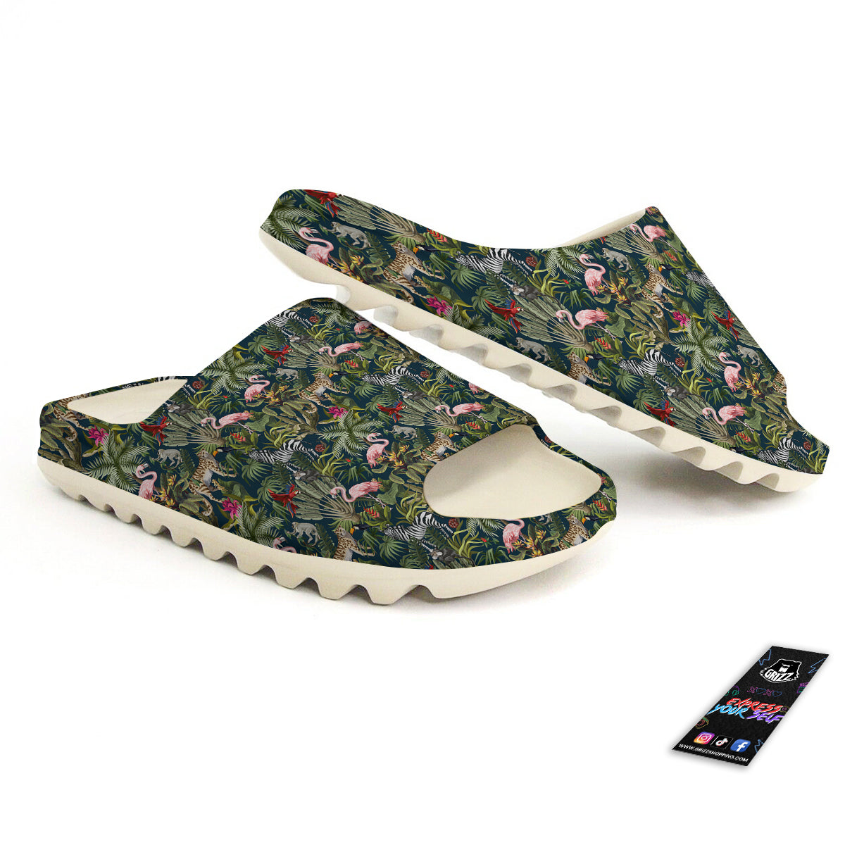 Tropical Cartoon Print Pattern Sandals-grizzshop