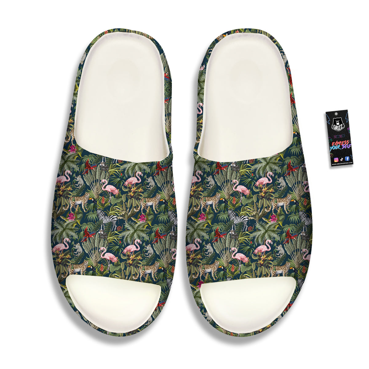 Tropical Cartoon Print Pattern Sandals-grizzshop