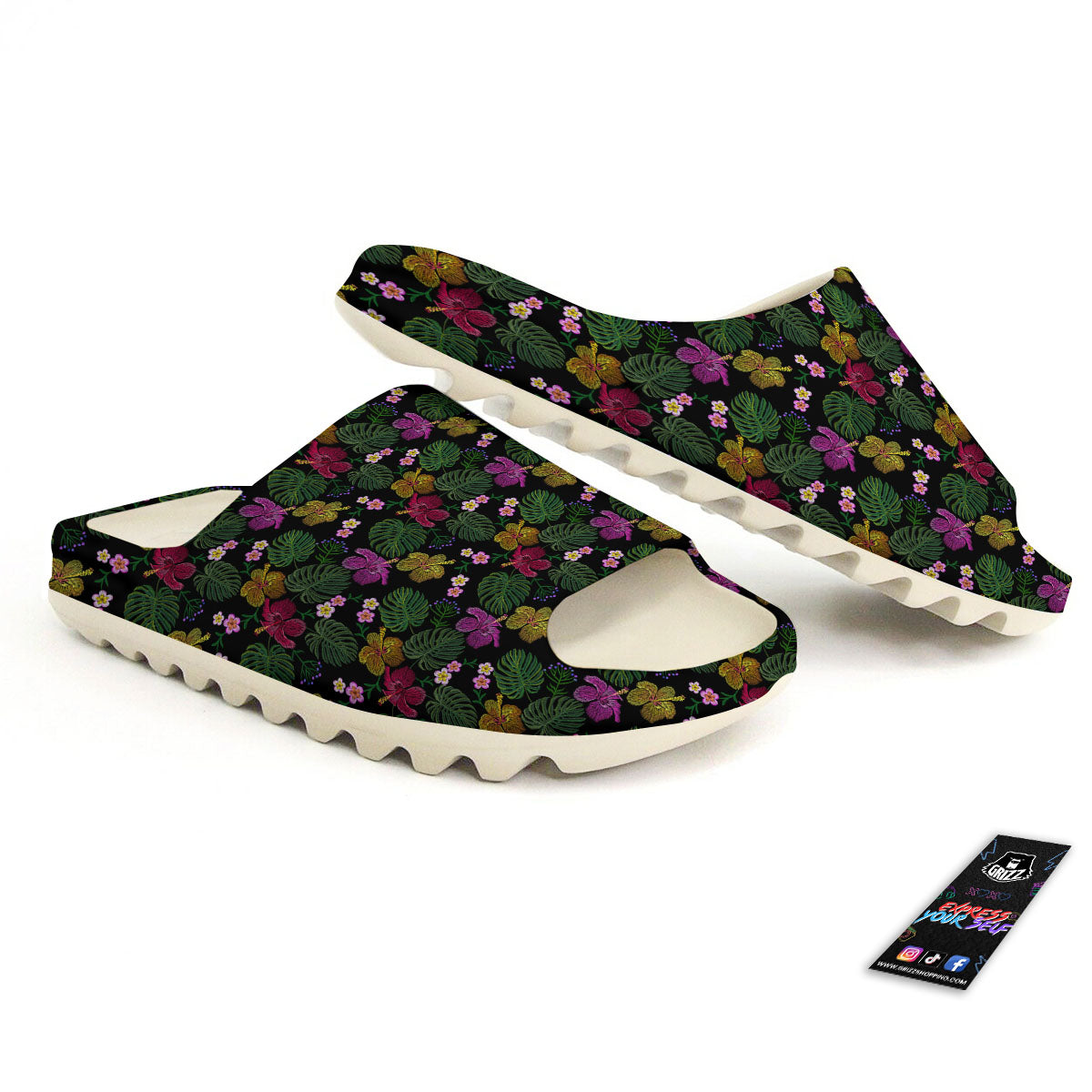 Tropical Embroidery Print Pattern Sandals-grizzshop