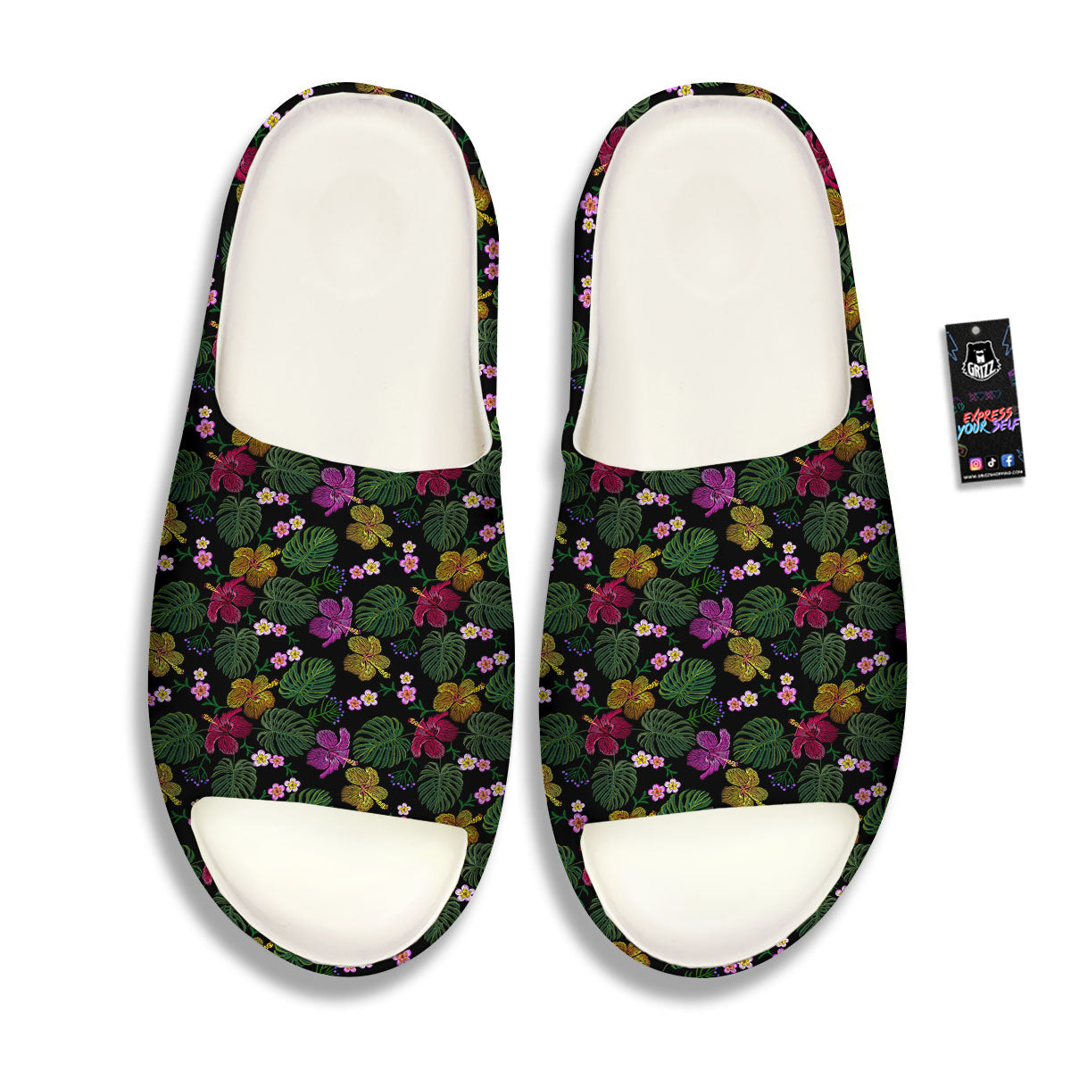 Tropical Embroidery Print Pattern Sandals-grizzshop