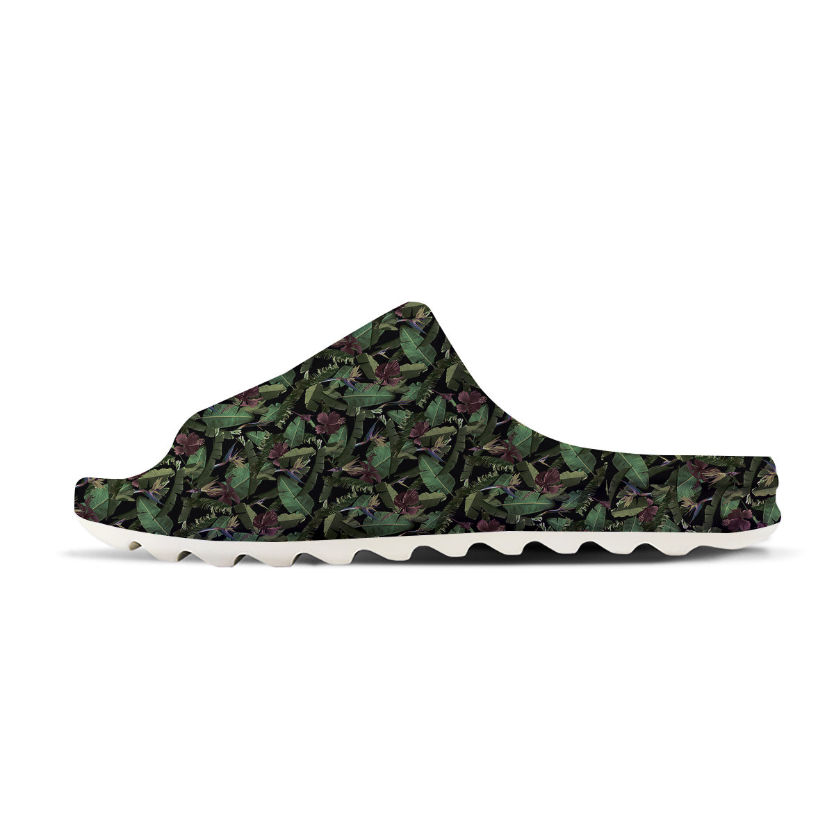 Tropical Hawaiian Dark Print Pattern Sandals-grizzshop