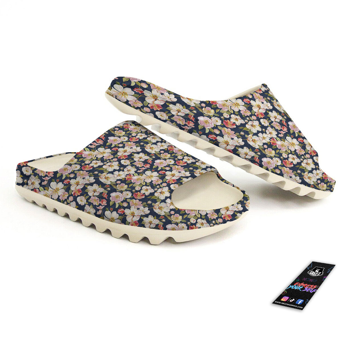 Tropical Leaves Blossom Print Pattern Sandals-grizzshop