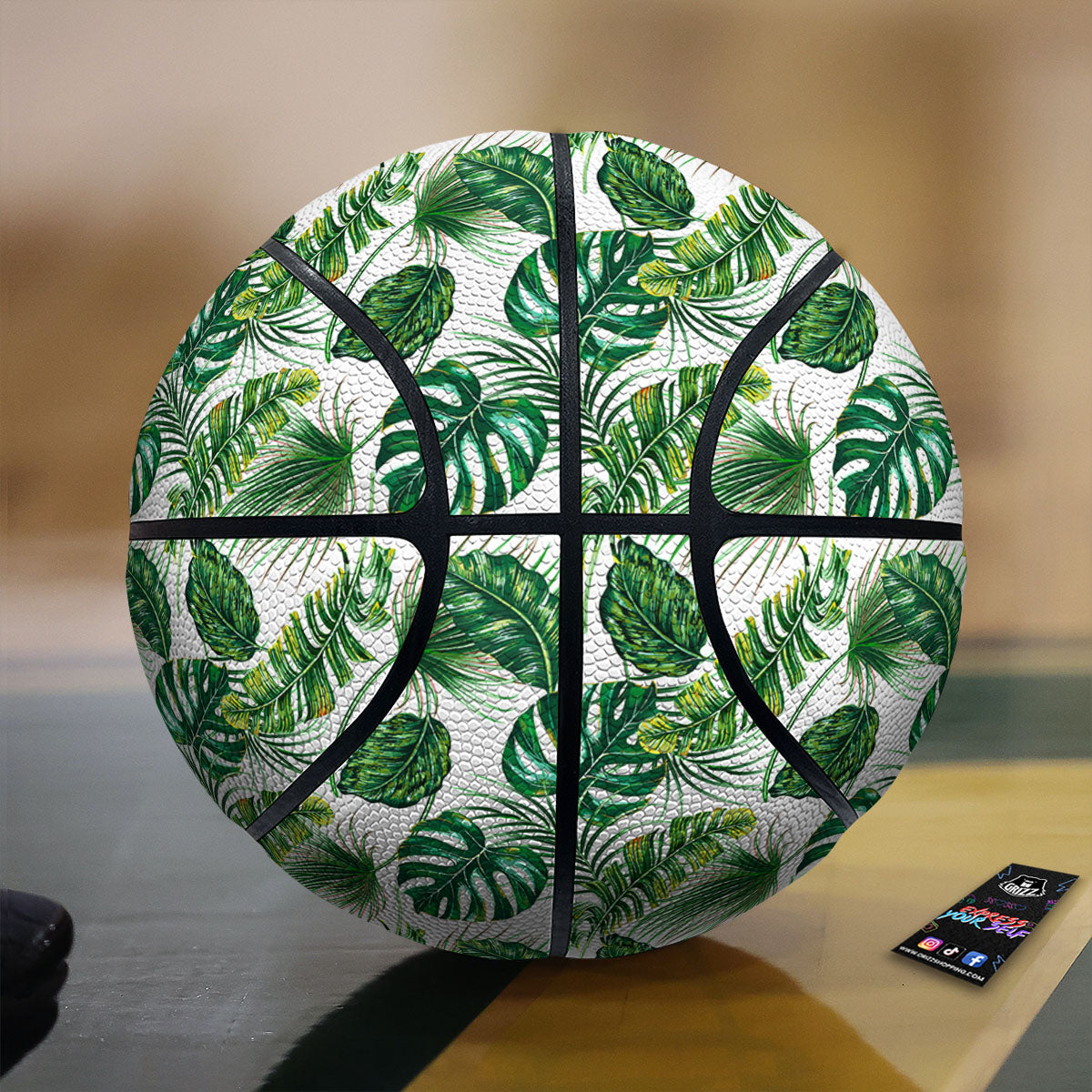 Tropical Palm Hawaiian Print Pattern Basketball