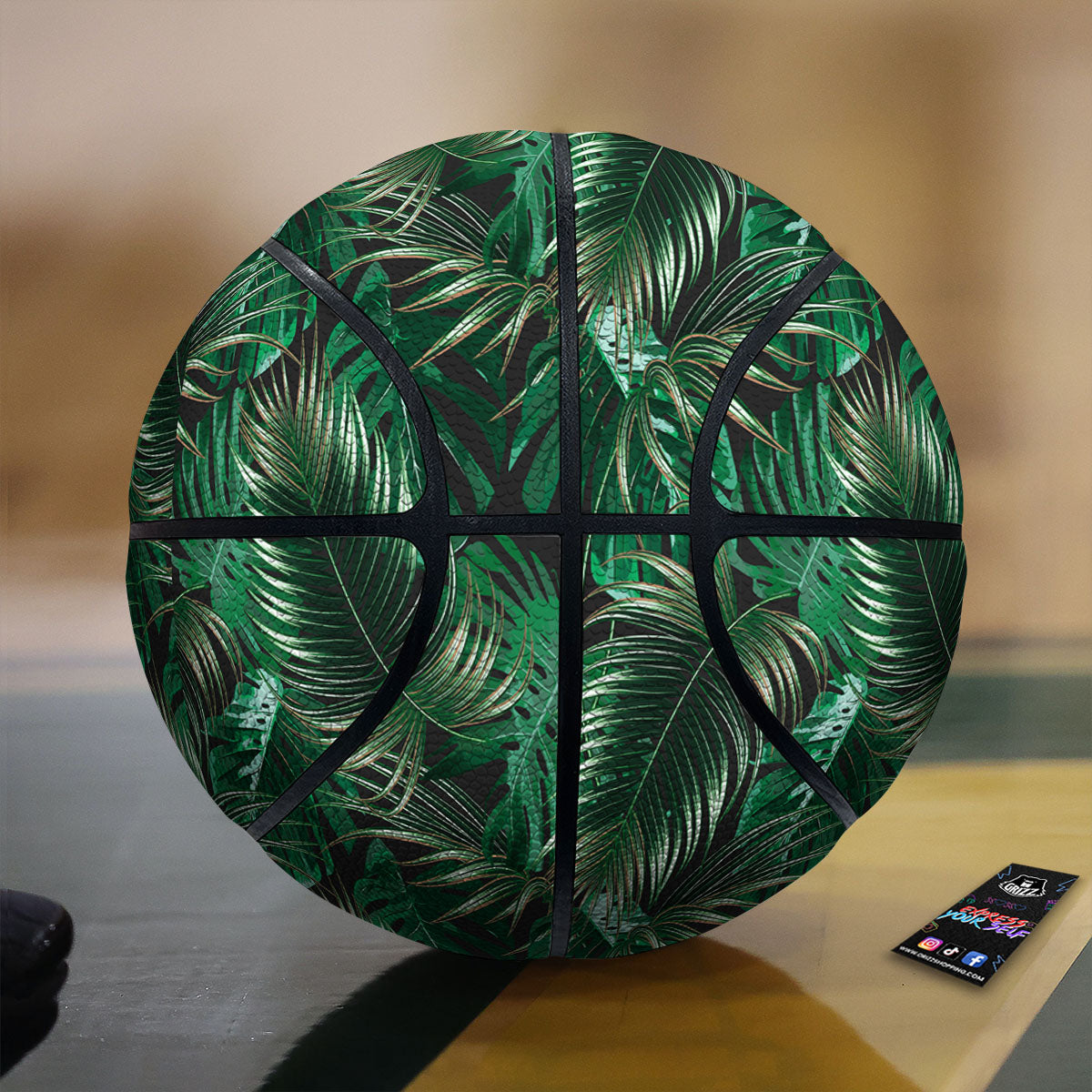 Tropical Palm Tree Print Pattern Basketball