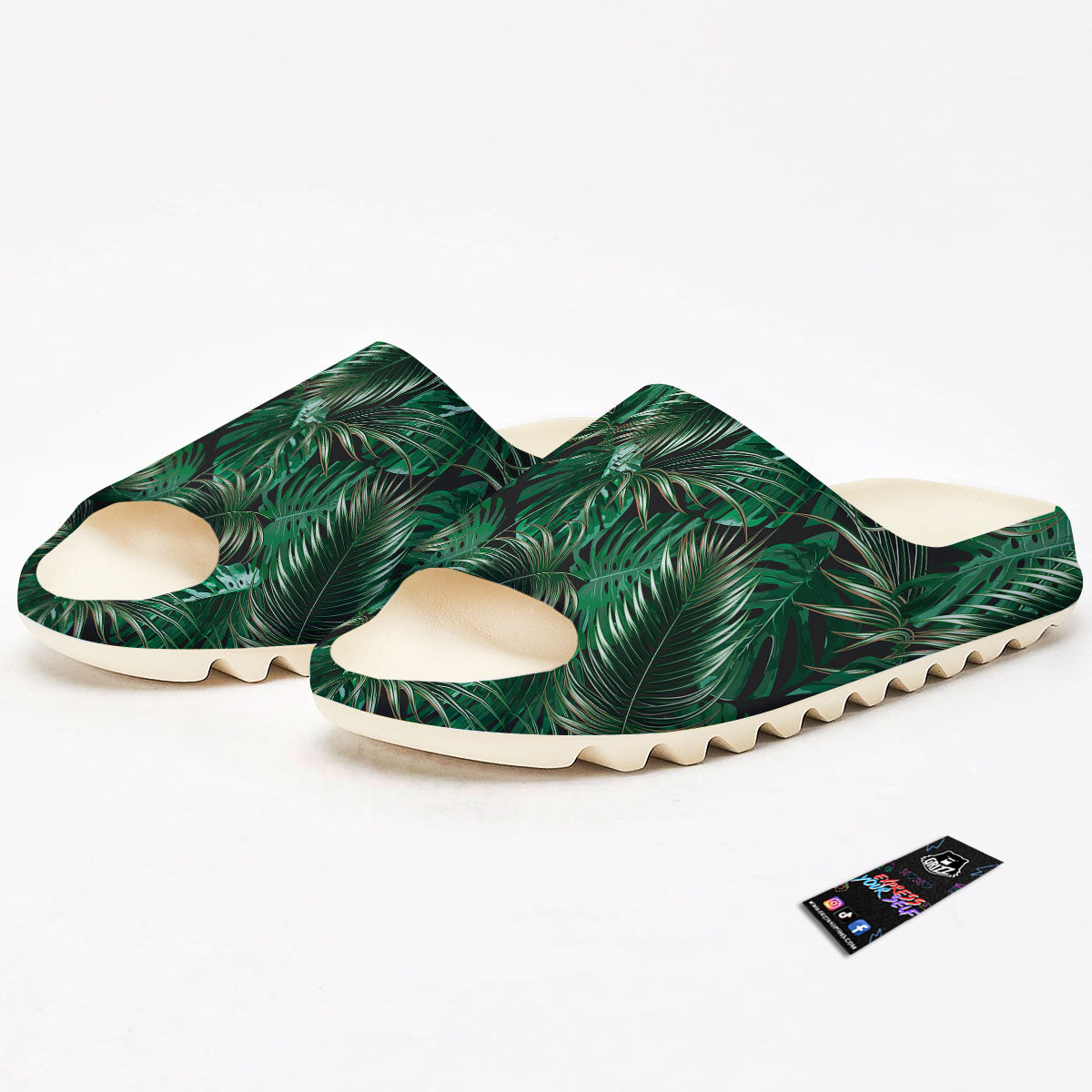 Tropical Palm Tree Print Pattern Sandals-grizzshop