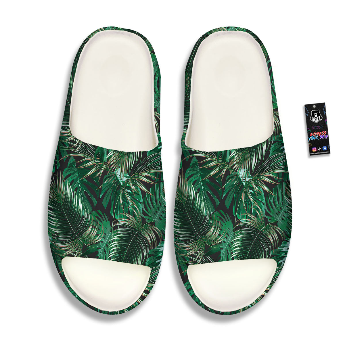 Tropical Palm Tree Print Pattern Sandals-grizzshop