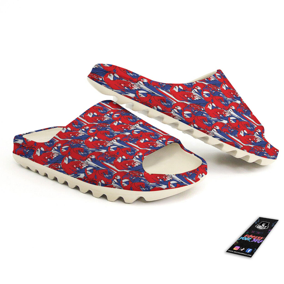 Tropical Parrot Print Pattern Sandals-grizzshop