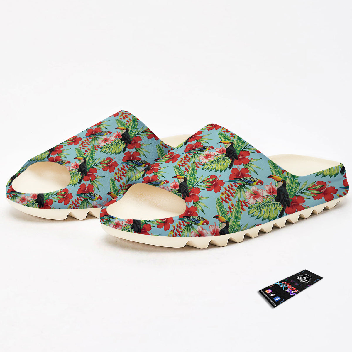 Tropical Parrot Toucan Print Pattern Sandals-grizzshop