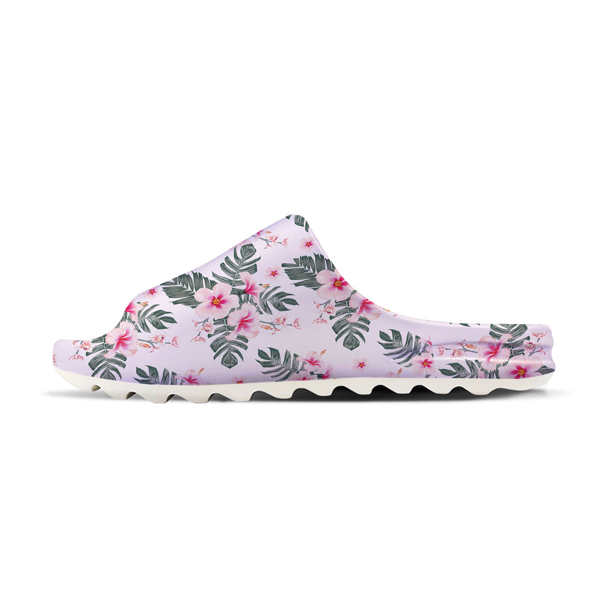 Tropical Pink Hibiscus Print Pattern Sandals-grizzshop