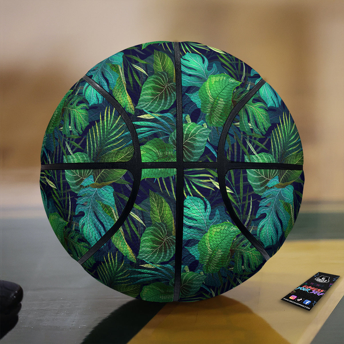 Tropical Plants Hawaiian Print Pattern Basketball