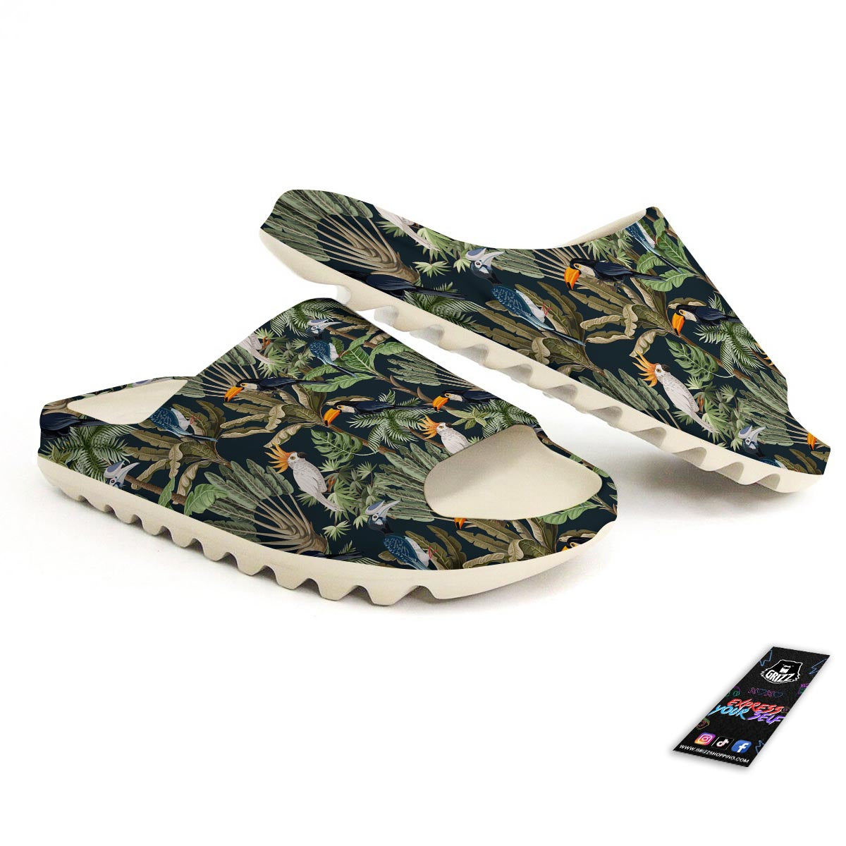 Tropical Toucan Parrot Print Pattern Sandals-grizzshop