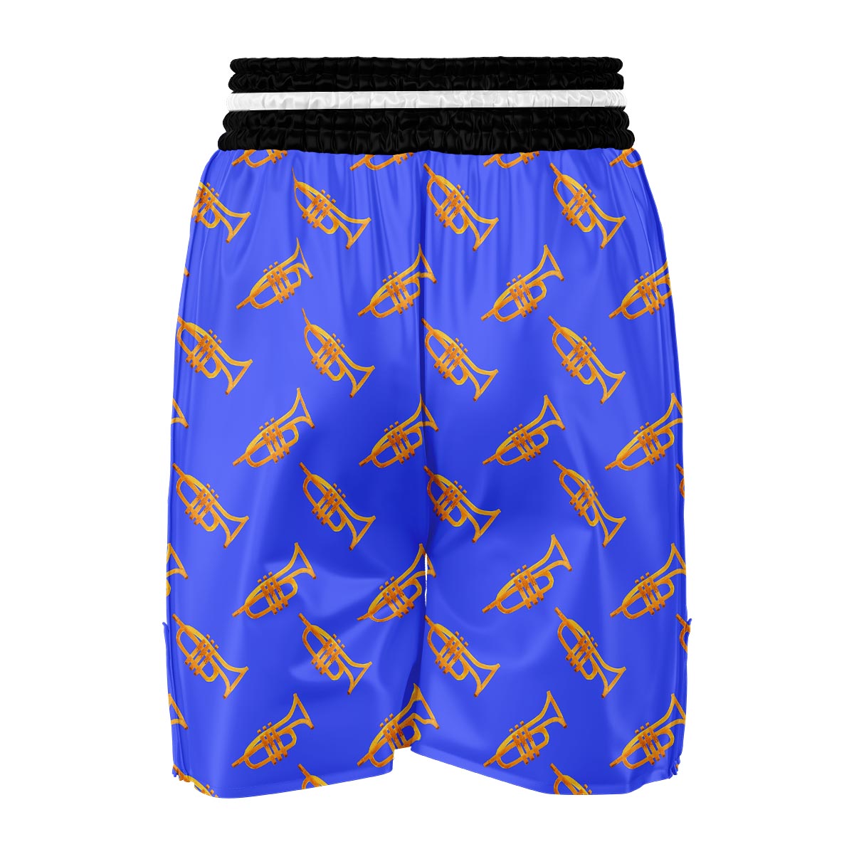 Trumpet Blue Pattern Print Boxing Shorts-grizzshop