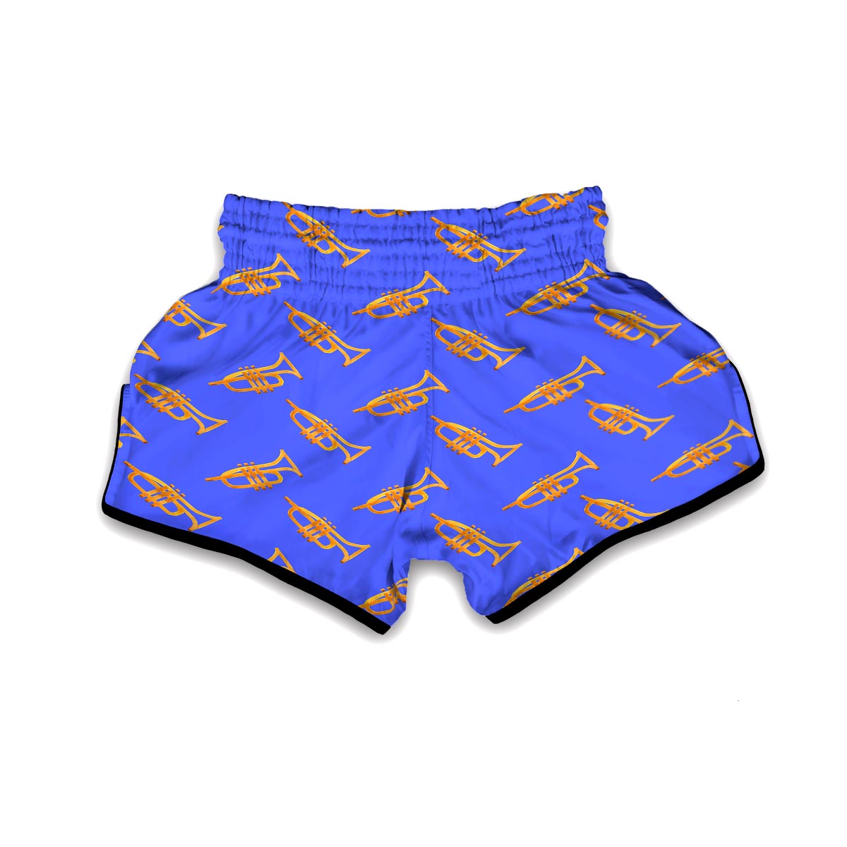 Trumpet Blue Pattern Print Muay Thai Boxing Shorts-grizzshop