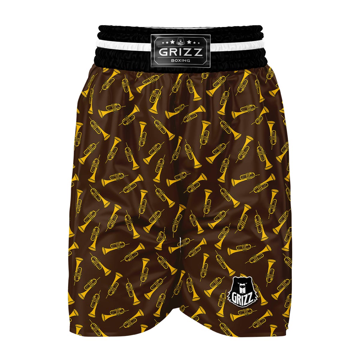 Trumpet Pattern Print Boxing Shorts-grizzshop