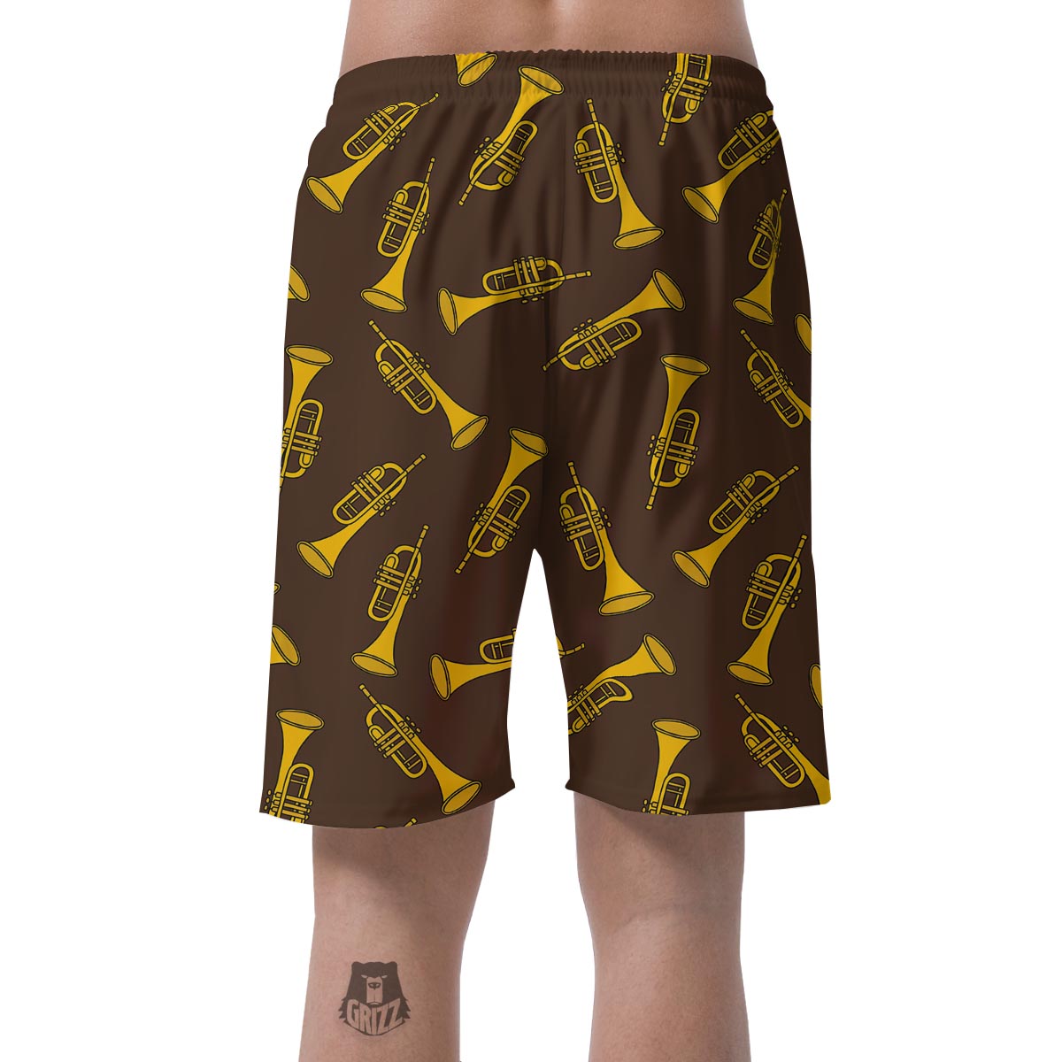 Trumpet Pattern Print Men's Shorts-grizzshop