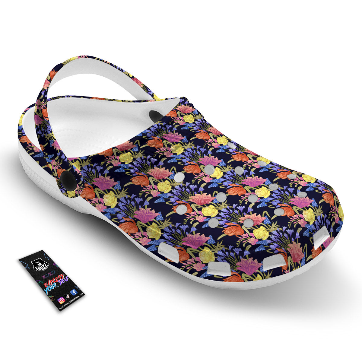 Tulip Colorful Print Pattern Clog-grizzshop