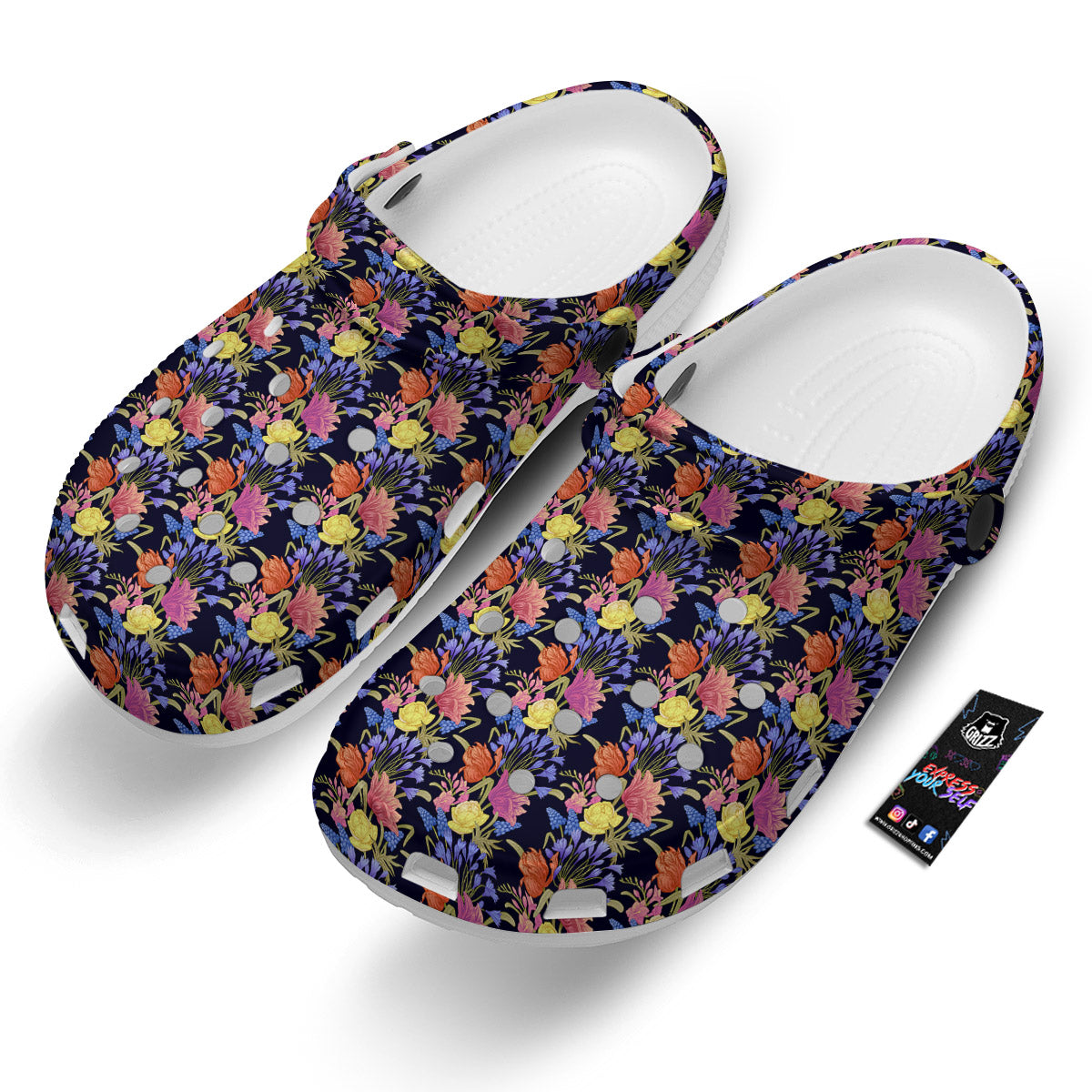 Tulip Colorful Print Pattern Clog-grizzshop