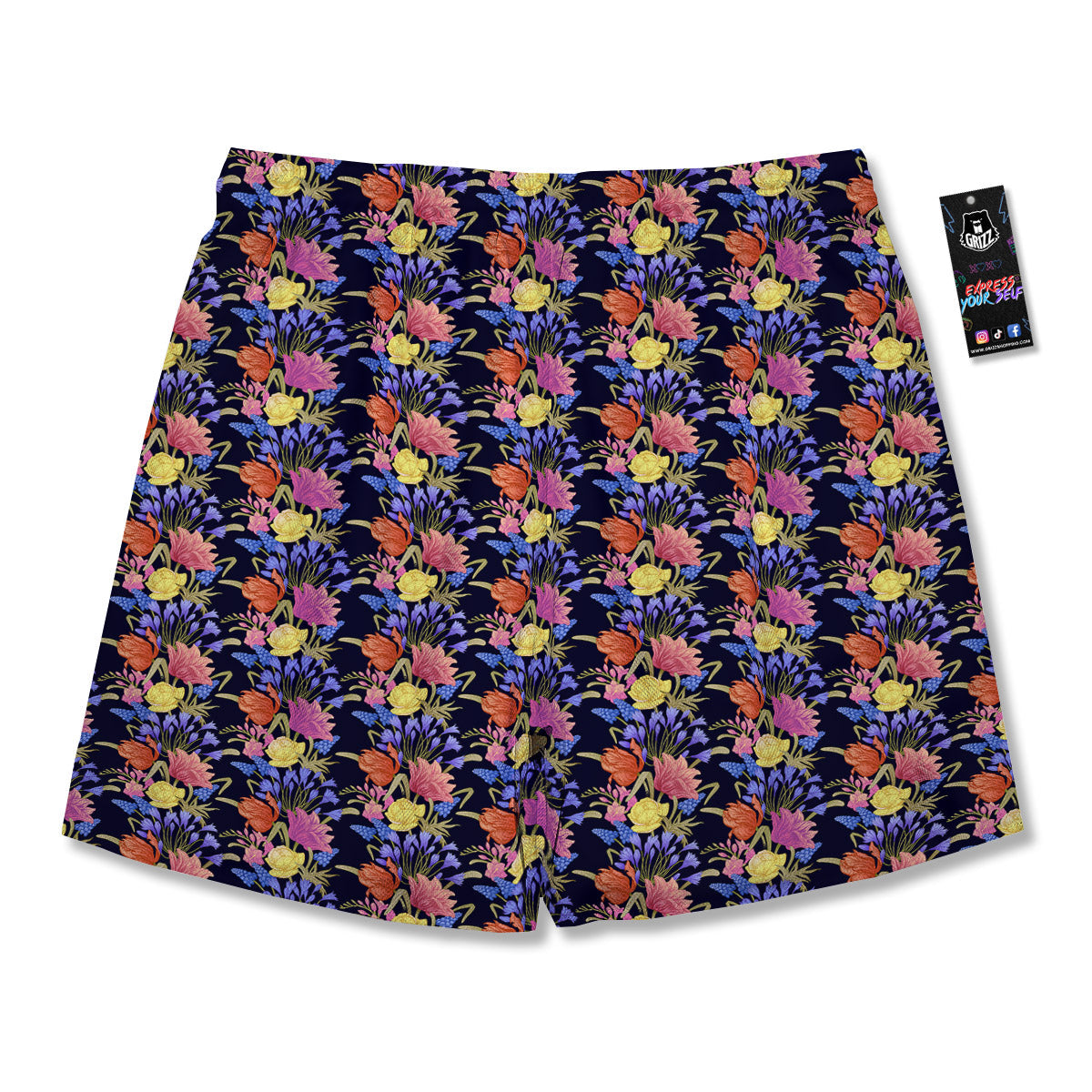 Tulip Colorful Print Pattern Men's Running Shorts-grizzshop