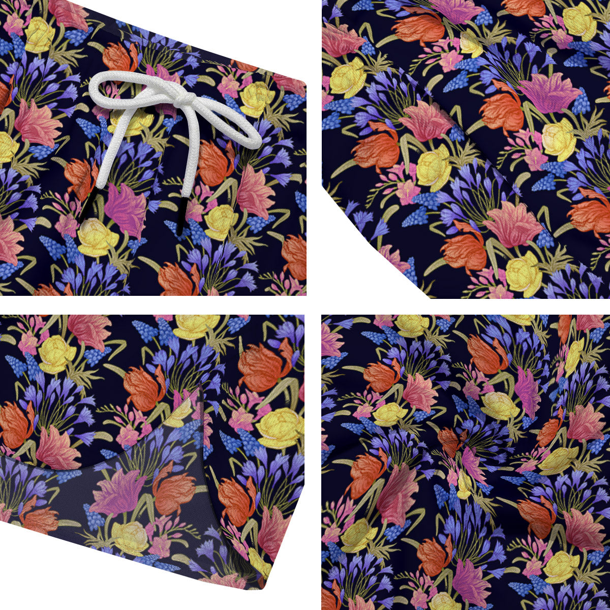 Tulip Colorful Print Pattern Men's Running Shorts-grizzshop