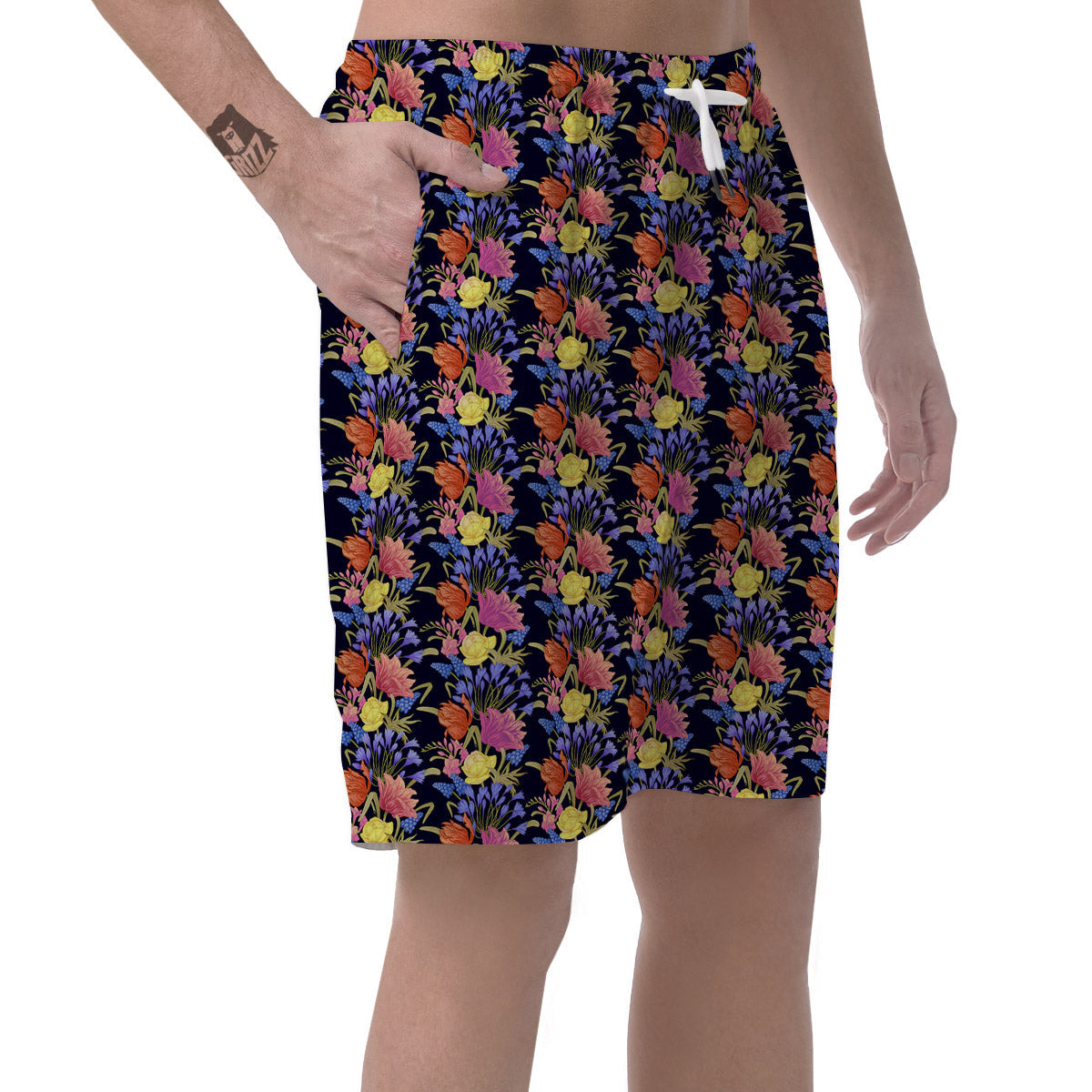 Tulip Colorful Print Pattern Men's Shorts-grizzshop
