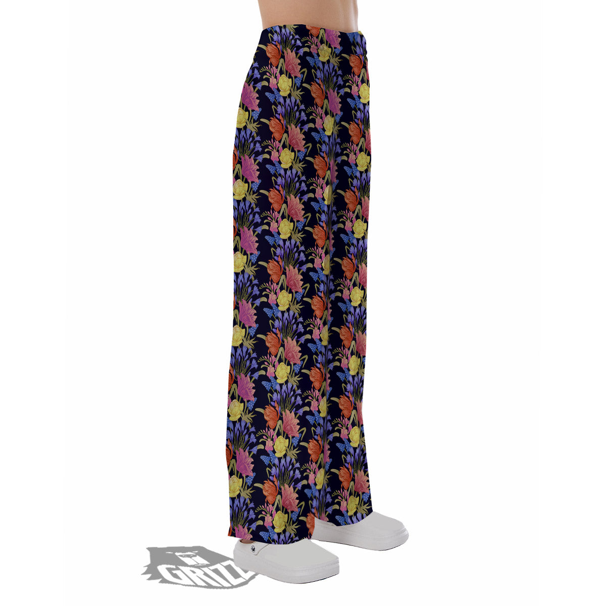 Tulip Colorful Print Pattern Pajama Pants-grizzshop