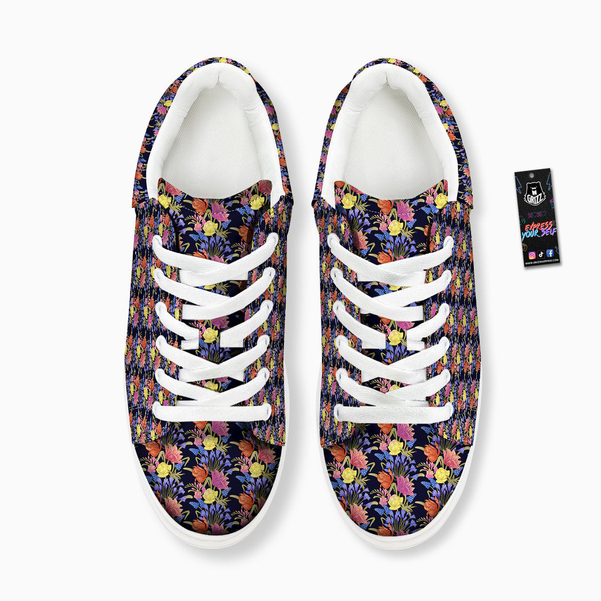 Tulip Colorful Print Pattern Platform Shoes-grizzshop