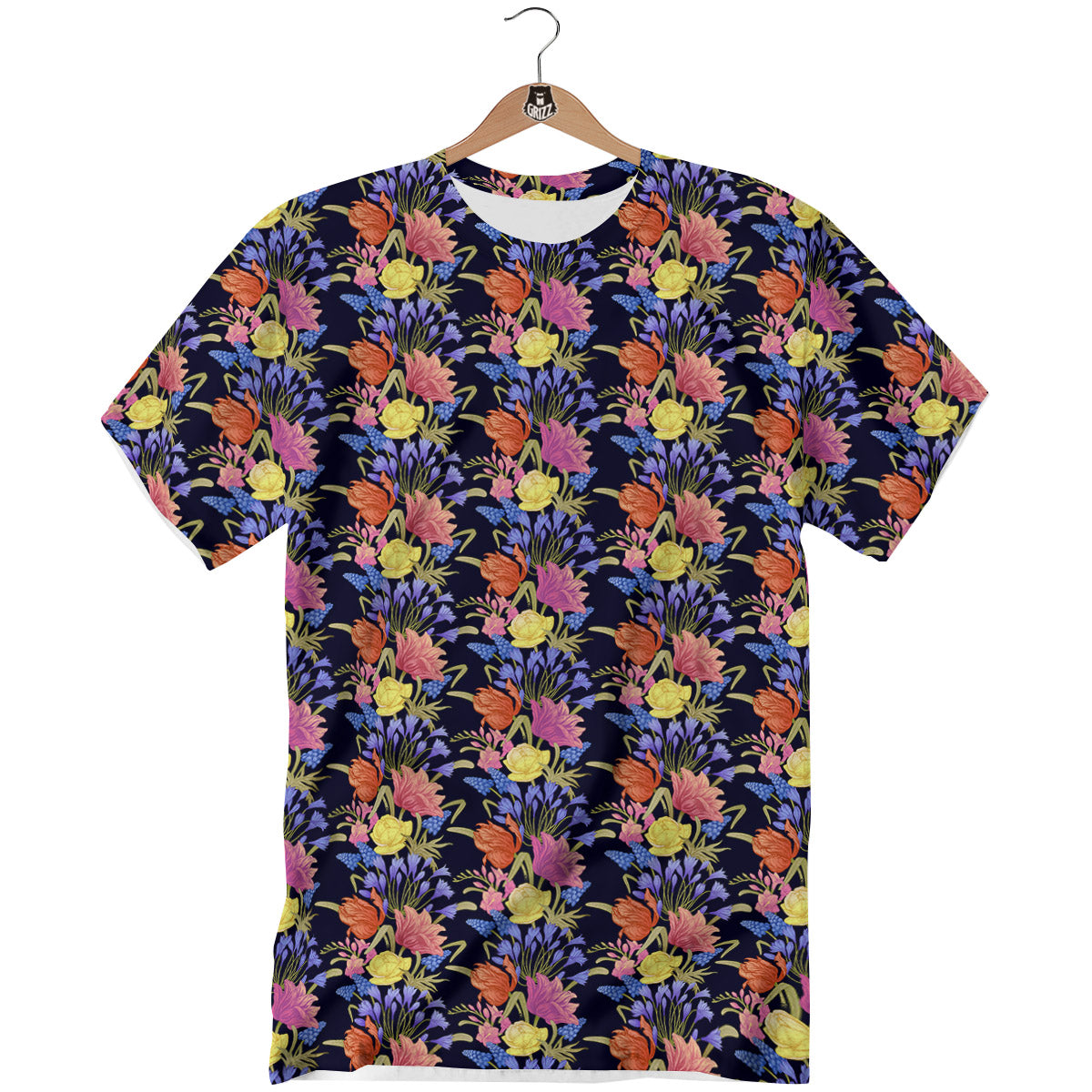 Tulip Colorful Print Pattern T-Shirt-grizzshop