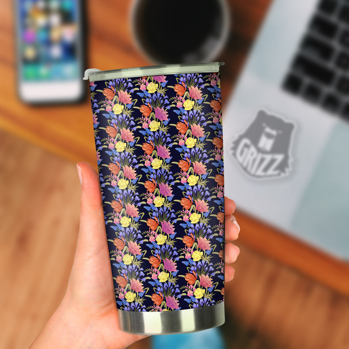 Tulip Colorful Print Pattern Tumbler-grizzshop